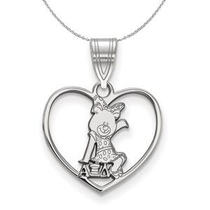 Sterling Silver Alpha Xi Delta Heart Pendant Necklace - 24 Inch